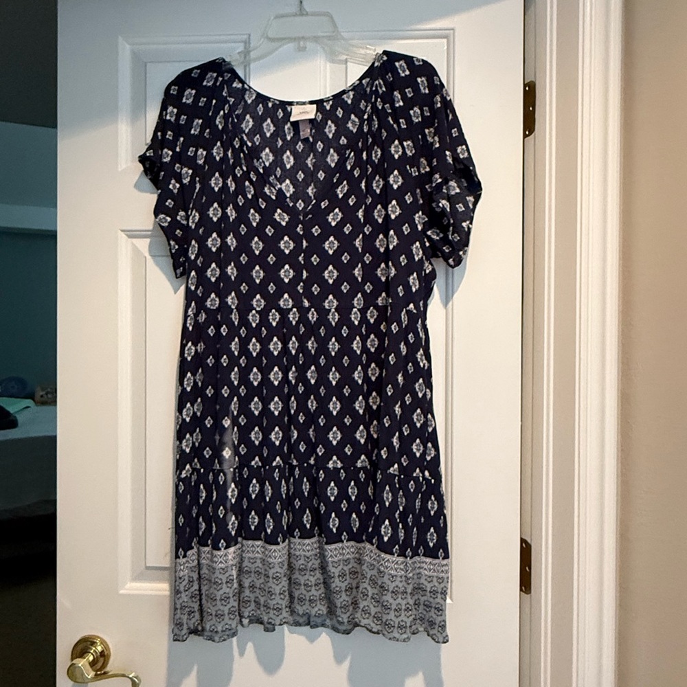 Knox Rose Navy and White Patterned Dress